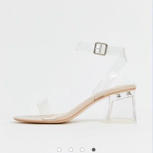 Clear heeled sandals
